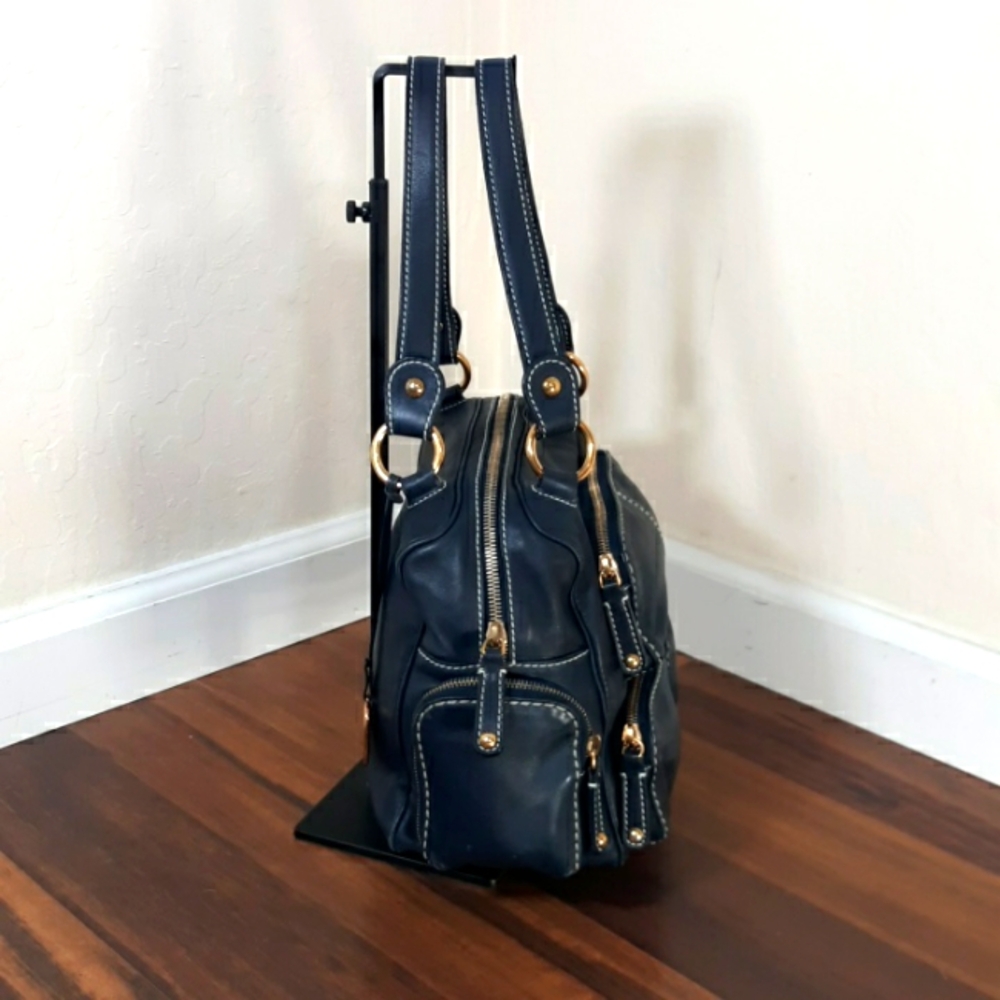 TOD'S Shoulder Leather Zip Pocket Handbag - Picture 3 of 16